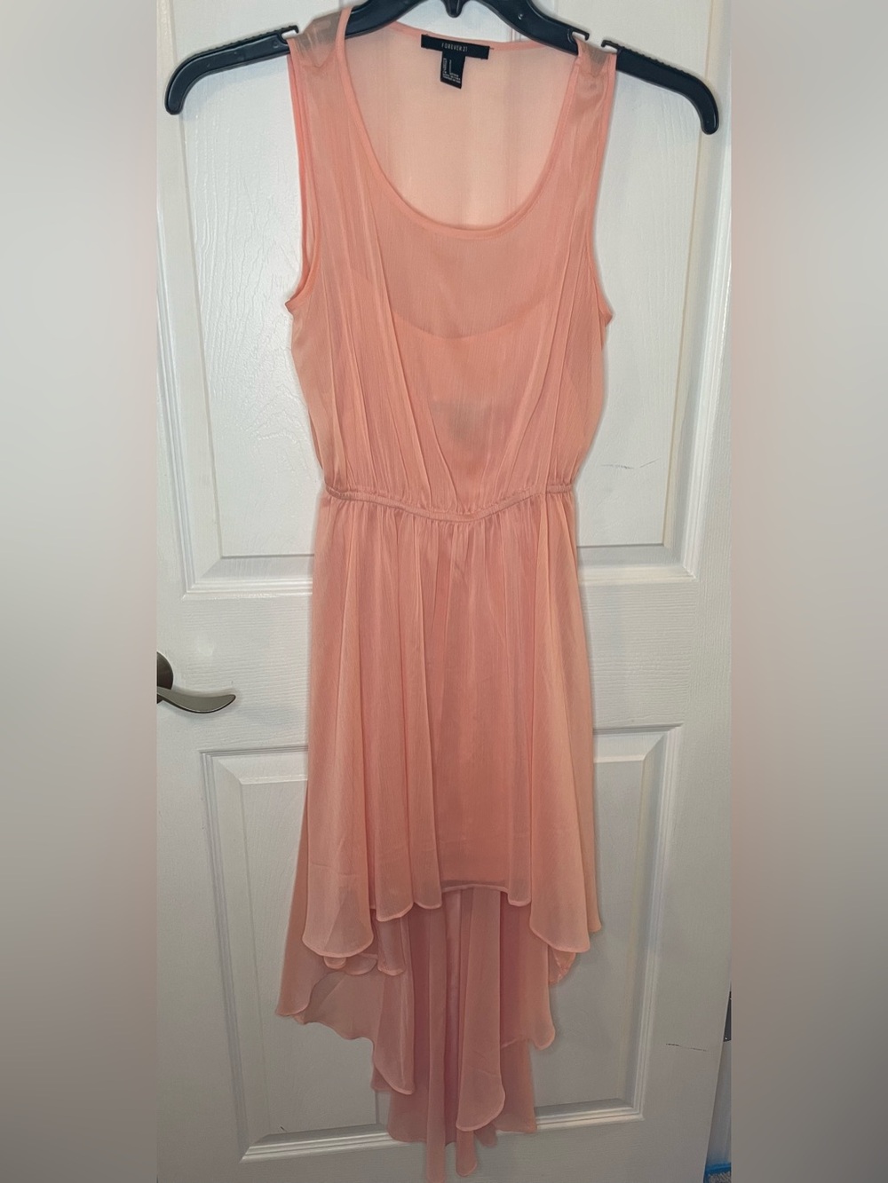 Forever 21 Pale Coral High-Low Chiffon Dress
